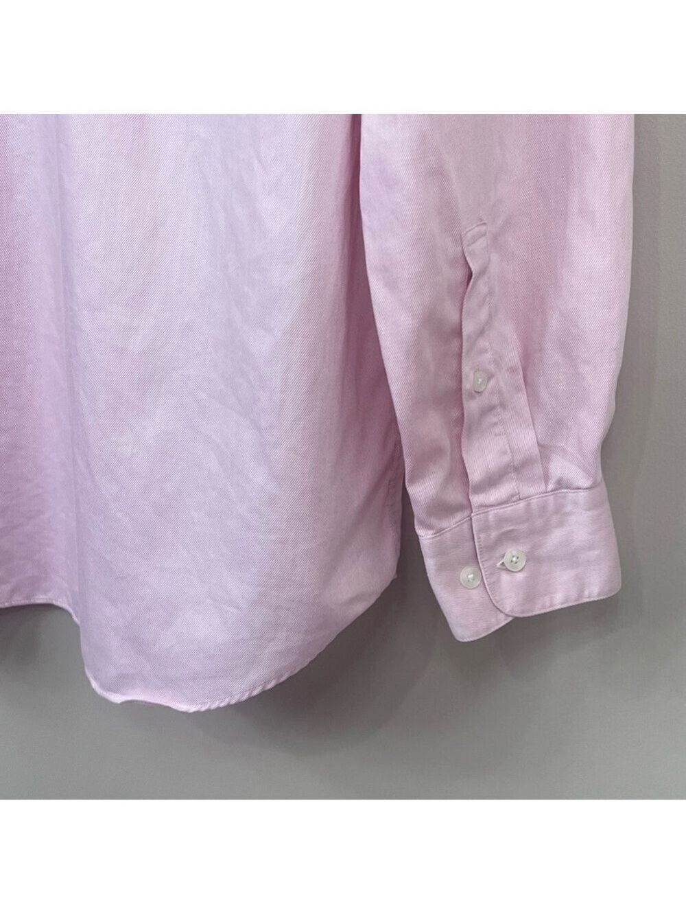 Perry Ellis Portfolio Dress Shirt Mens 16 1/2 34-35 Button Long Sleeve Pink - Picture 9 of 16